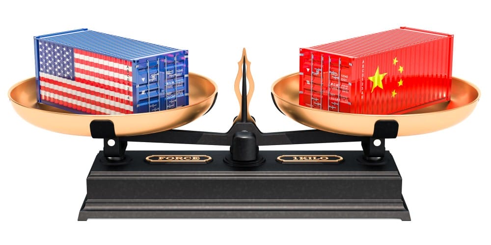 China and USA trade balance concept China and USA trade balance concept