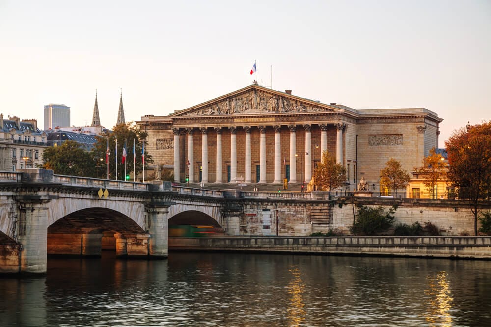 EUR Assemblee Nationale National Assembly in Paris France at sunrise EUR Assemblee Nationale National Assembly in Paris France at sunrise