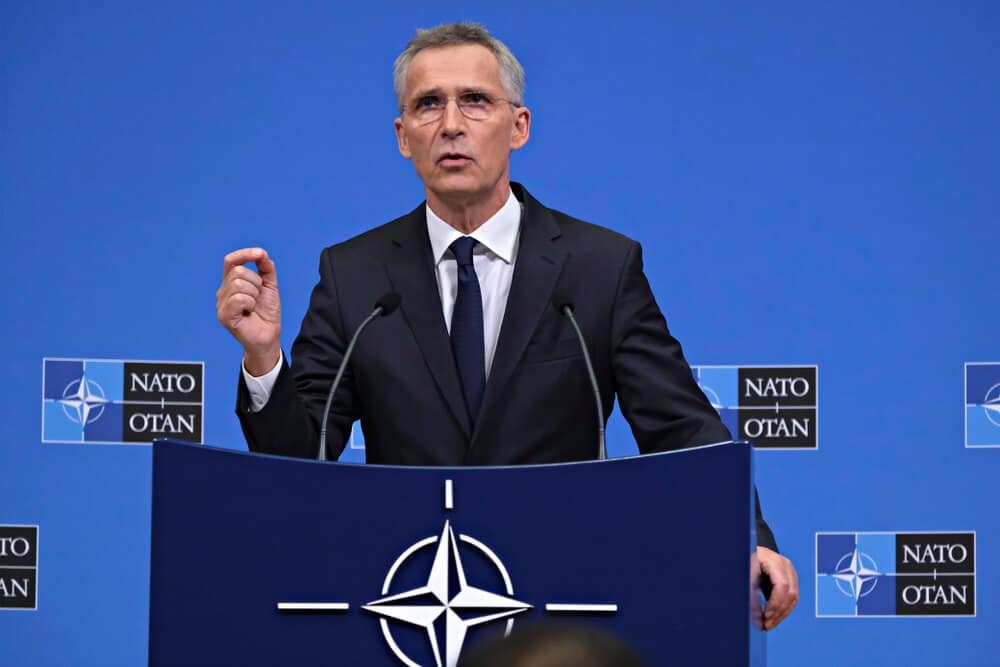EUR Secretary General of NATO Jens Stoltenberg said there was no evidence of Returning troops from Ukraine Borders EUR Secretary General of NATO Jens Stoltenberg said there was no evidence of Returning troops from Ukraine Borders