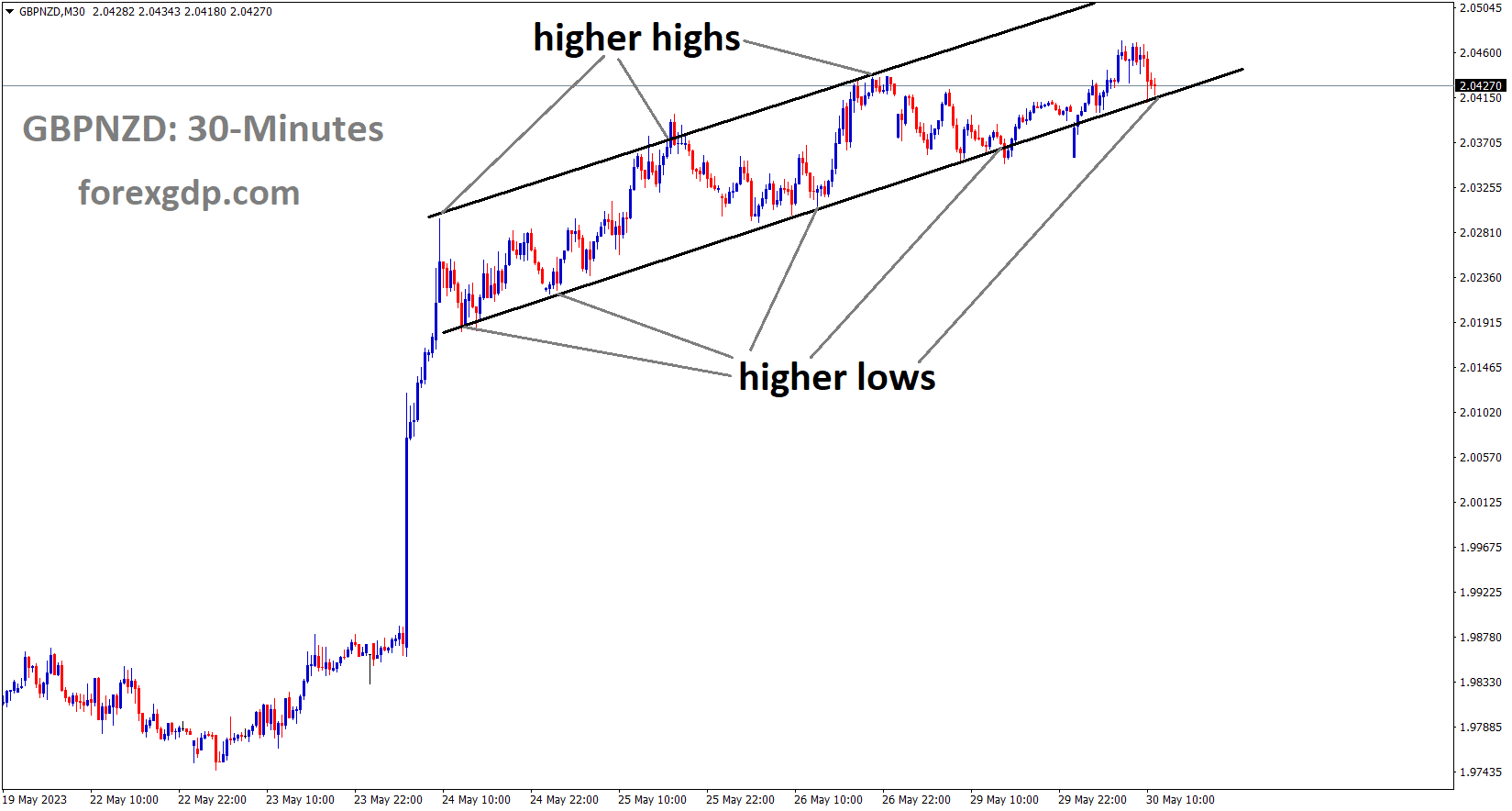 GBPNZD is moving in an Ascending channel and the market has reached the higher low area of the channel 2 GBPNZD is moving in an Ascending channel and the market has reached the higher low area of the channel 2