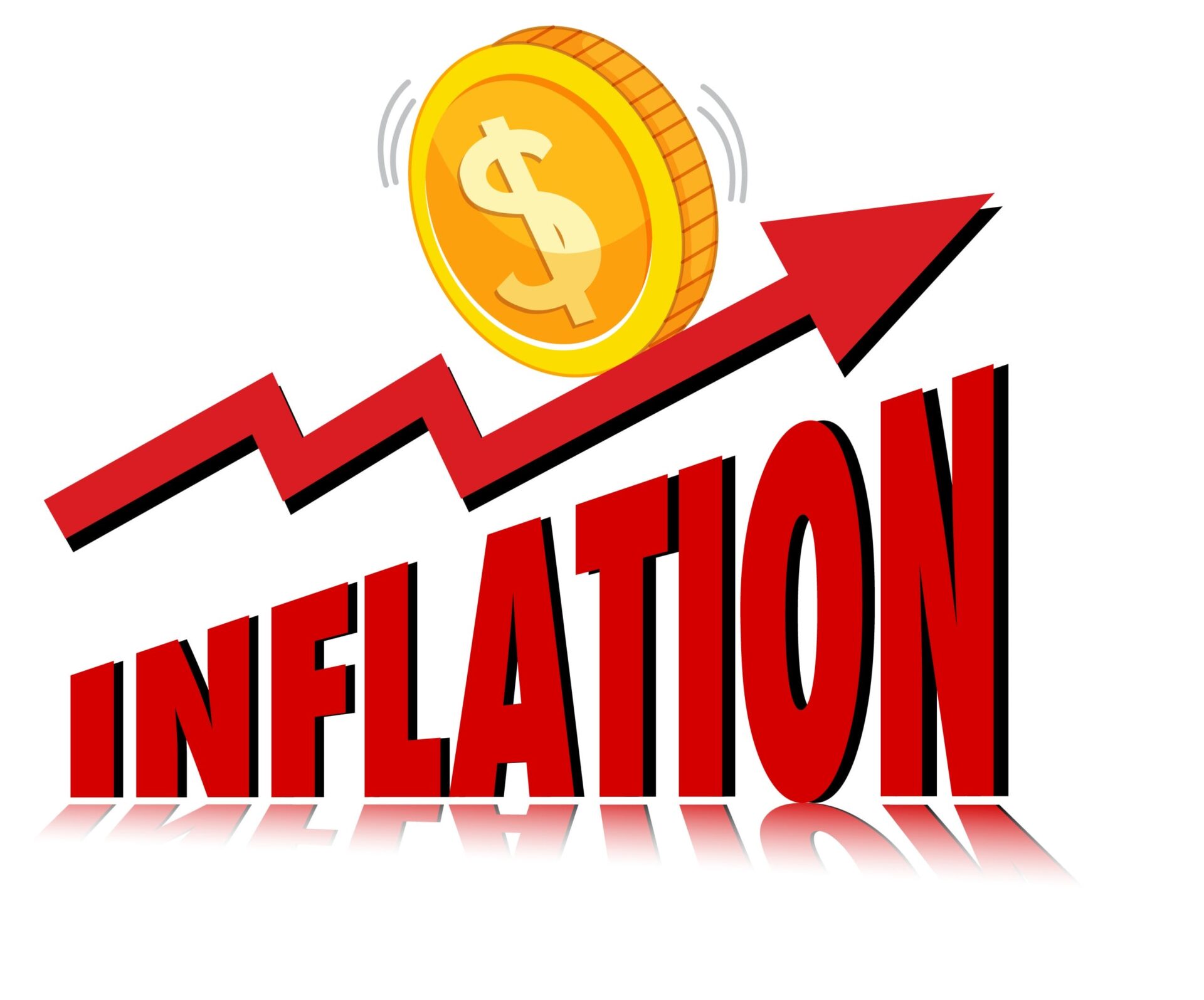 Inflation with red arrow going up Inflation with red arrow going up
