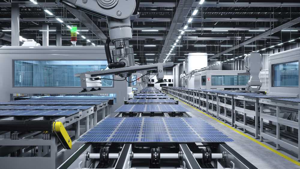 Mass production facility producing solar cells Mass production facility producing solar cells