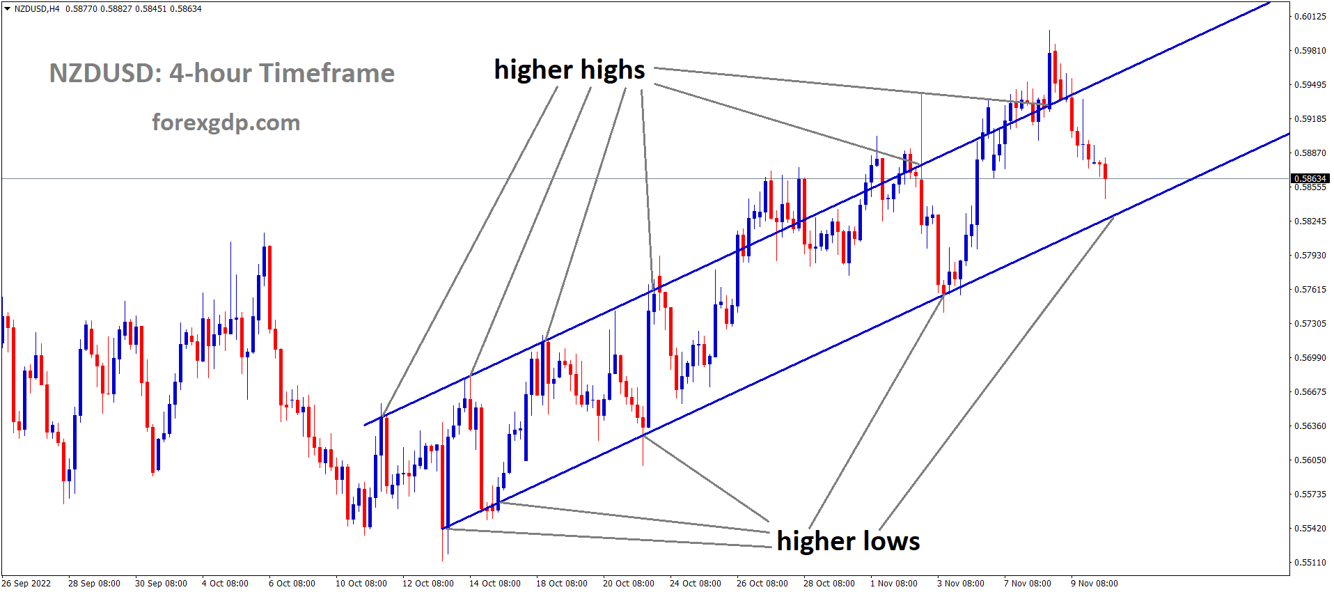 NZDUSD is moving in an Ascending channel and the market has reached the higher low area of the channel NZDUSD is moving in an Ascending channel and the market has reached the higher low area of the channel