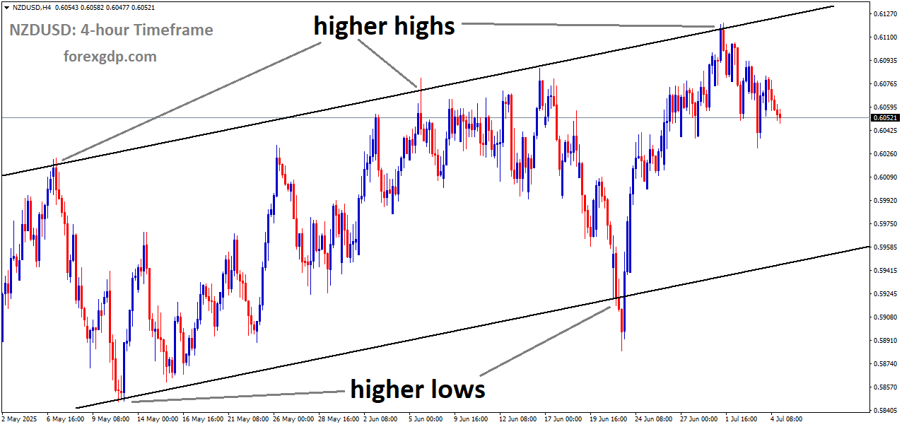 NZDUSD is moving in an uptrend channel, and the market has fallen from the higher high area of the channel NZDUSD is moving in an uptrend channel, and the market has fallen from the higher high area of the channel