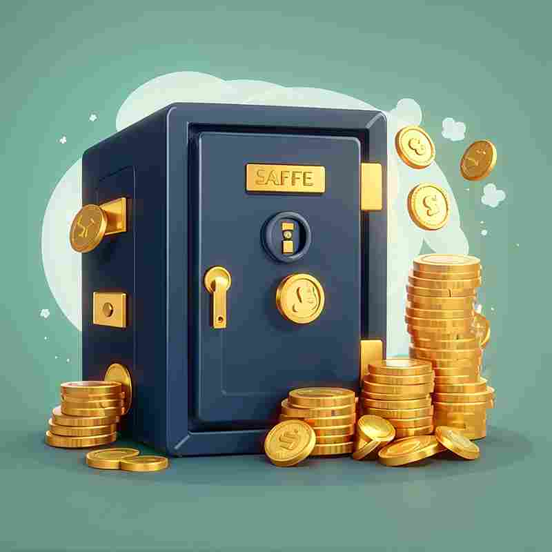 Safe Deposit Box with Money and Coin Safe Deposit Box with Money and Coin
