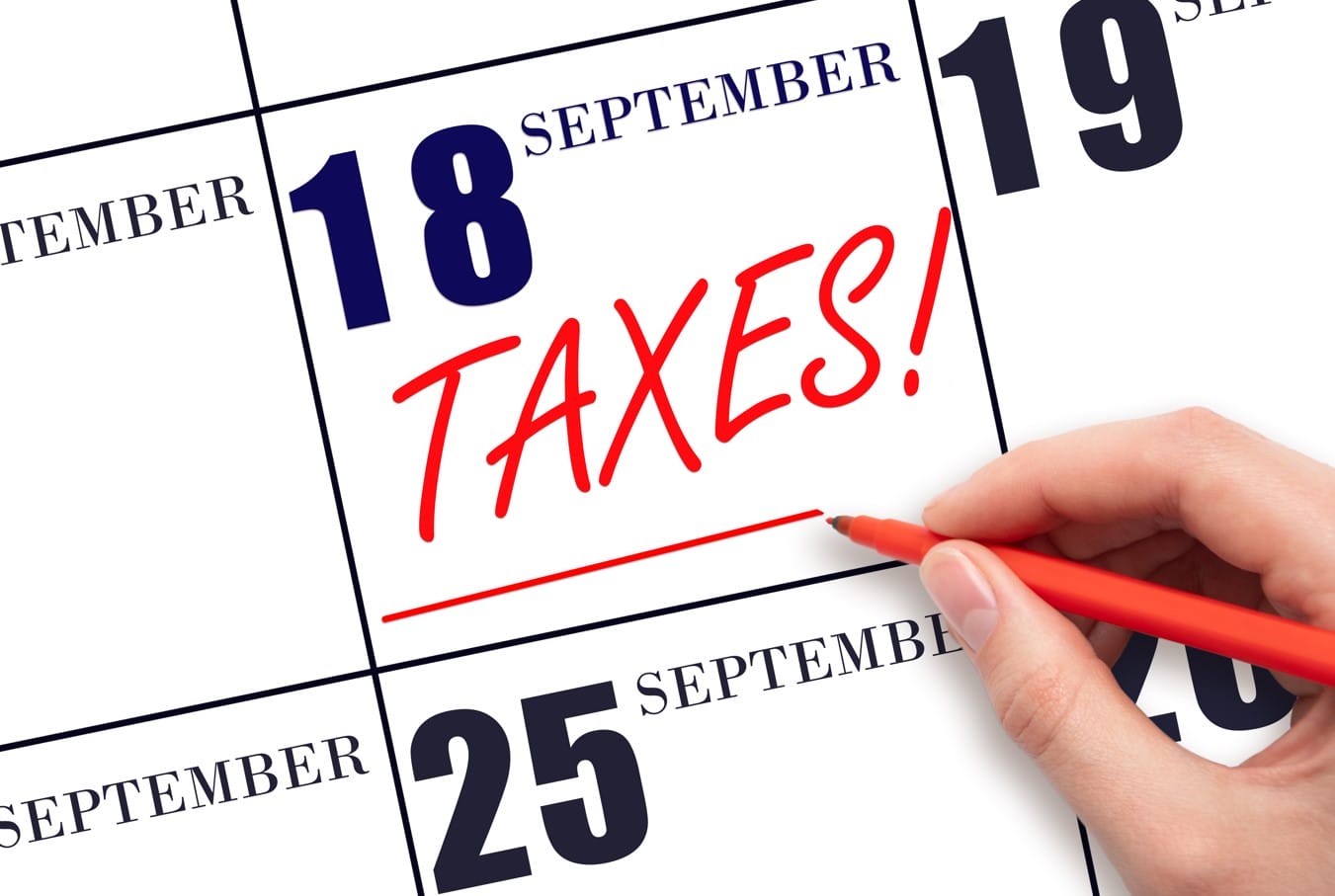 Tax return date circled Tax return date circled