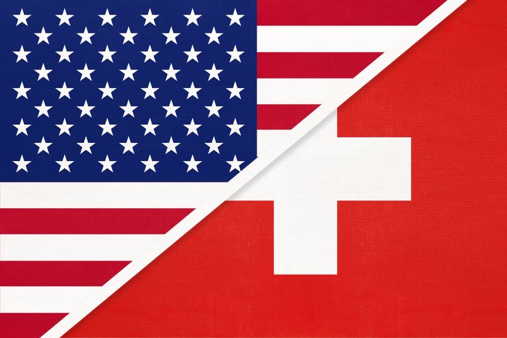 USA vs Switzerland national flag USA vs Switzerland national flag
