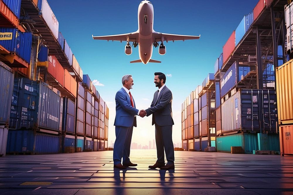 between imports and exports