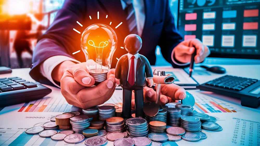 coins money and copy space for accounting ideas