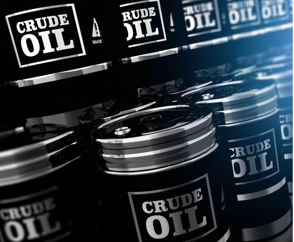 crude oil barrel container in black Crude oil WTI barrel containing Full of oils in black color